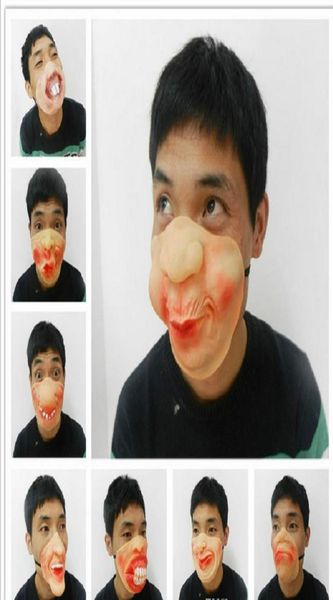 Masque de clown drôle Latex Halloween Half Face Party Mask Robe Prom Half Face Man Mask Cosplay Fancy Prop Prop Mix Designs1349334