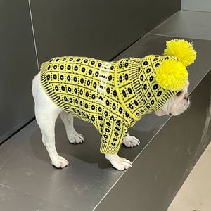 Drôle mignon chat chien pull chapeau ensemble mode doux chaud Schnauzer bouledogue français Corgi Teddy chats automne hiver chandails