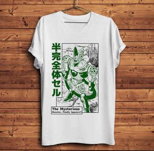 DBZ Cell Cell Perfect Form de anime THISH Men Manga Dragon Streetwear Camiseta Unisex White Casual Tee Homme G12303962016