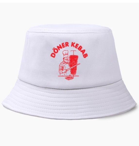 Divertido Doner pesca caza gorra sombrero con forma de cubo Donerspie Kebab Harajuku algodón pescador hombres mujeres al aire libre sombreros con protección solar Caps3862870