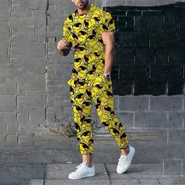 Ducks Ducks Panda 3D Print Tshirts Sweatpants SetS Mens Fashion Overason Short à manches T-shirt Pantalon Set Suits Vêtements 240416