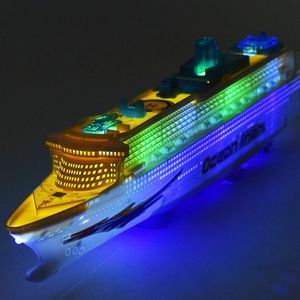 [Grappig] elektronisch grote luxe cruise schip speelgoed universele rotatie muziek licht boot model baby speelgoed kleurrijke flash oceaan lijn LJ200930