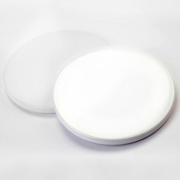 Posavasos de cerámica en blanco con sublimación de estera de 9cm, posavasos de cerámica blanca, Impresión de transferencia de calor, posavasos personalizados, posavasos térmicos