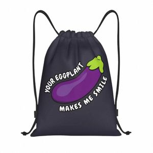 drôle alimentaire porno aubergine blague cordon sac à dos sport sac de sport pour hommes femmes formation sac à dos 53MZ #