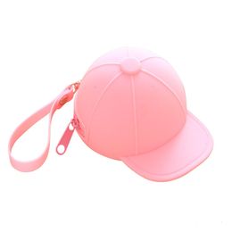 Minicartera divertida para chicas, bolso creativo para llaves, monedero de silicona para mujer, monedero con forma de sombrero