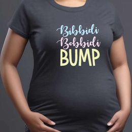 Camiseta gráfica de maternidad gráfica, Anuncio de embarazo de Femen Fit Fit Top, Blusa de manga corta L2405