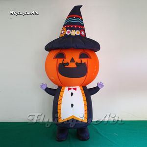 Costume de défilé d'halloween drôle, Costume d'elfe de citrouille gonflable portable, vêtements de mascotte de personnage de dessin animé gonflable pour événement