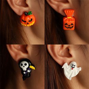 Grappige Halloween Stud Earring Cosplay Grimas Bat Pumpkin Ghost Candy Oorbellen Europa Sieraden voor Vrouwen Gift