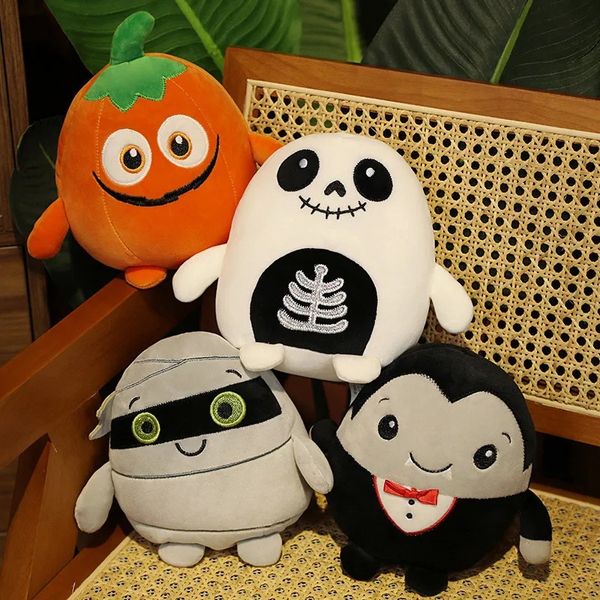 Divertido juguete de peluche de Halloween, dibujos animados de calabaza, calavera, monstruos, zombi, murciélago, muñeca, juguete de felpa de terror, fiesta de Halloween