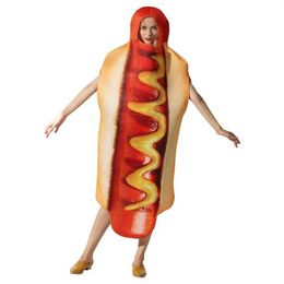 Grappige Hot Dog Romper volwassen Hot Dog Cosplay kostuum toneelvoorstelling Hot Dog grappige Live Cosplay kostuum UNISEX GC2289