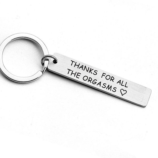 Porte-clés drôle femmes hommes charme Couple porte-clés merci pour tous les orgasmes lettre amour cadeau petit ami petite amie porte-clés
