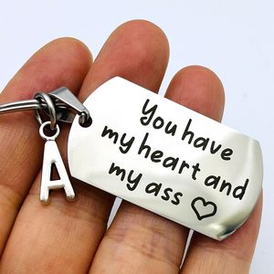 Grappige sleutelhanger je hebt mijn hart gepersonaliseerd Valentijnsdag cadeau voor vriend paar sleutelen cadeau voor vriendin ondeugend cadeau