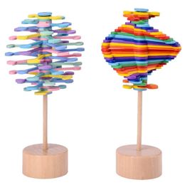 Grappige kinderen leren speelgoed houten kleurrijk speelgoed stressverlichting lolly's decompressie geschenkdoos