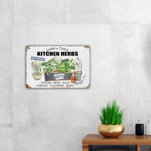 Grappige keuken kruiden boer tot tafel metalen bord muur decor kruiden kunstteken voor home decor cadeaus