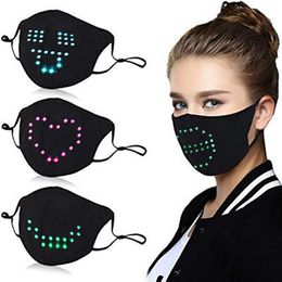 Divertente maschera per il viso a led Regalo per studenti per adolescenti Filtro ad attivazione vocale Protec Mezza riutilizzabile Decorazione266G