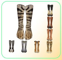 Funny Leopard Tiger Cotton chaussettes pour femmes animaux heureux kawaii unisexe harajuku mignon chaussette de cheville haute occasionnelle fête 6146566