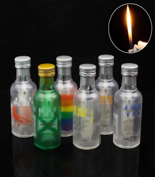 Drôle briquet bouteille en forme de mode gaz butane briquets rechargeables créatif pour cigarette maison decorative1871046