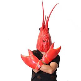 Gants de griffes de crabe de homard drôles, accessoires d'armes, Costume de Cosplay d'halloween, masque de homard Animal, accessoires de carnaval de fête 240326