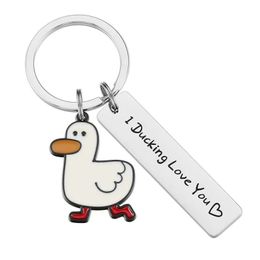 Cadeau d'amant drôle, je t'aime, jeu de mots de canard mignon, porte-clés, bijoux de couple, saint-valentin pour petit ami, petite amie, 240113