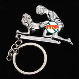 Porte-clés drôle d'amoureux activité de simulation HAPPY MAN métal mode Couple porte-clés charme porte-clés anneau bon appel cadeau pour les amis