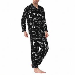 Conjuntos de pijamas divertidos de matemáticas Física Equatis Ropa de dormir cómoda para hombres Mangas LG Vintage Daily 2 piezas Ropa de dormir Tallas grandes 2XL v3io #