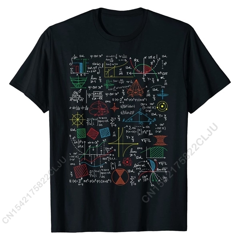 Drôle professeur de mathématiques idée cadeau mathématiques formules feuille t-shirt t-shirt coton Normal hauts pour hommes t-shirt imprimé sur 220523