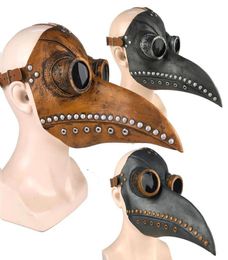 Drôle médiéval steampunk plaqueur docteur masque d'oiseau letex punk masques masques bec adultes halloween accessoires pour homme woma438408079