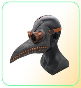 Grappige middeleeuwse Steampunk Plague Doctor Bird Mask Latex Punk Cosplay Maskers BEAK volwassen Halloween Event Props306M5141608