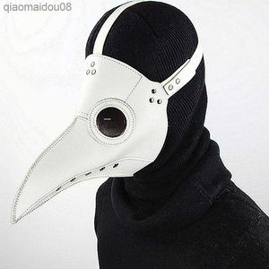 Drôle Médiéval Steampunk Peste Docteur Oiseau Masque Latex Punk Cosplay Masques Bec Adulte Halloween Événement Cosplay Props Blanc Noir L230704