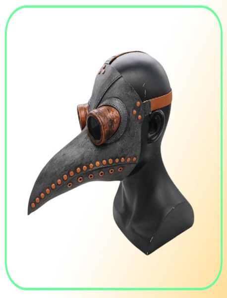 Drôle médiéval Steampunk peste docteur oiseau masque Latex Punk Cosplay masques bec adulte Halloween événement accessoires306m5541743