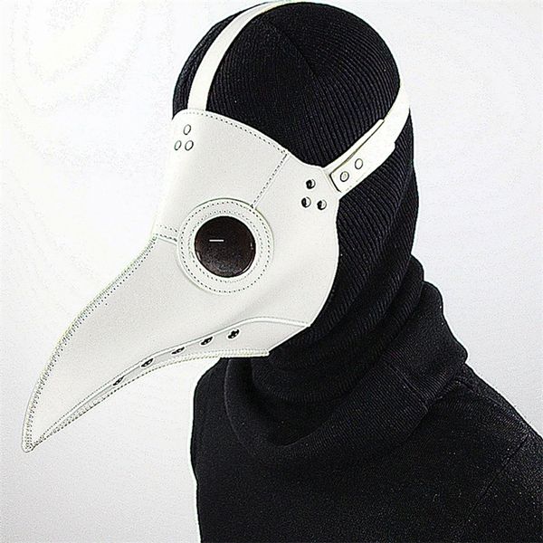 Divertente Medil Steampunk Peste Dottore Maschera per uccelli Maschere in lattice punk Becco Evento di Halloween per adulti Puntelli Cosplay Bianco Nero 220611