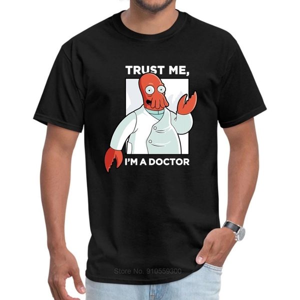 Funny Men s T-shirts Doctor Zoidberg Who Unique T-shirt Spécial 100 Coton Tissu Tshirt Trust Me I m A Cthulhu Tees 220705