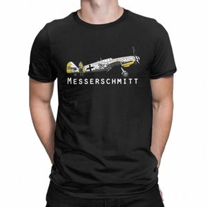 Drôle Merschmitt BF 109 T-Shirt pour hommes Cott T-shirts avion de chasse WW2 guerre pilote avion avion t-shirts 4XL 5XL vêtements 089l #