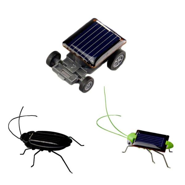 Mini kit divertido, novedad, chico con energía Solar, Mini coche, cucaracha, Robot eléctrico, saltamontes, dispositivo educativo, juguete para