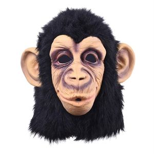 Drôle tête de singe masque en latex masque complet pour adulte respirant Halloween mascarade déguisement fête Cosplay semble réel Y2001032619