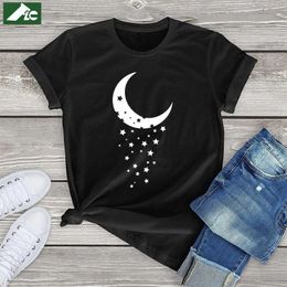 T-shirts graphiques drôles Moon Star pour femmes unisexes à manches courtes Tees Kawaii vêtements Harajuku filles Tops surdimensionnés femme TShirts 240401