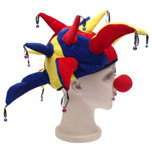 Divertidos sombreros y gorras multicolores de Halloween bufón payaso Mardi Gras disfraz de fiesta sombrero traje para adultos disfraces Halloween salón de baile suministros de cosplay 518QH