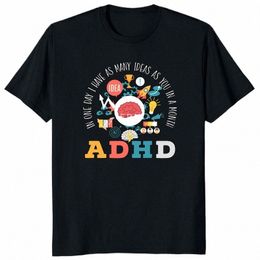 Divertido Neurodiversidad Cerebro Autismo Aen ASD TDAH Hombres Mujeres Camiseta Cott Camiseta gráfica Y2k Top Regalos encantadores Manga corta k3nT #