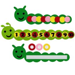 Número divertido Caterpillar Kids Arts and Crafts Toy para niños Kindergarten Teaching Aid Manual Diy Weave Cloth Juguetes educativos