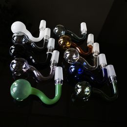 100 pçs colorido pirex tubo de queimador de óleo de vidro 10mm 14mm 18mm masculino feminino comum tubos de vidro grosso para quartzo banger prego óleo dab rigs dab ferramenta