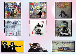 Pinturas divertidas Arte callejero Banksy Graffiti Wall Arts Canvas Pinting Poster y estampado de cuadros imágenes de pared para decoración del hogar sin fram9672937