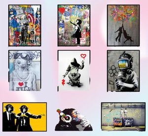 Peintures drôles Street Art Banksy Graffiti Arts muraux toile peinture affiche et impression Cuadros photos murales pour la décoration intérieure No Fram2398741