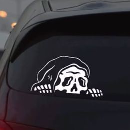 Grappige Peep Skelet Auto Sticker Versierd Voorruit Windows Halloween Loerende Reaper Ghost Stickers Stansen Vinyl Decals