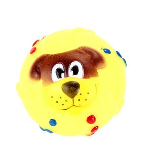 Funny Pet Dog Ball Toy Dog Face Sound Squeaky Toys Soft Rubber Chew Sound Ball Toys