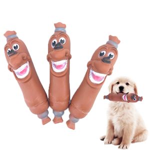 Jouets à mâcher de saucisses pour animaux de compagnie drôles jouet grinçant fournitures de nettoyage des dents de chiot