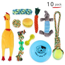 Funny Pet Toy Sets Squawking Rooster Screaming Rubber Chicken Pets Dog Toys Attractive Dog Cat Puppy Sound Molar Chew Toys 210312