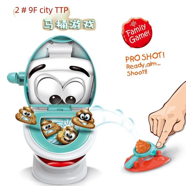 Jeu de toilettes de merde drôle jouets tir toys fark catapult toys interactive gibetop jeu catapulte poop party prop pour enfants adultes 240327