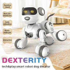 Drôle rc robot électronique chien cascadeur de chiens de chien commande de musique de sens tactile chanson robot chien pour garçons filles enfants toys 6601 240508