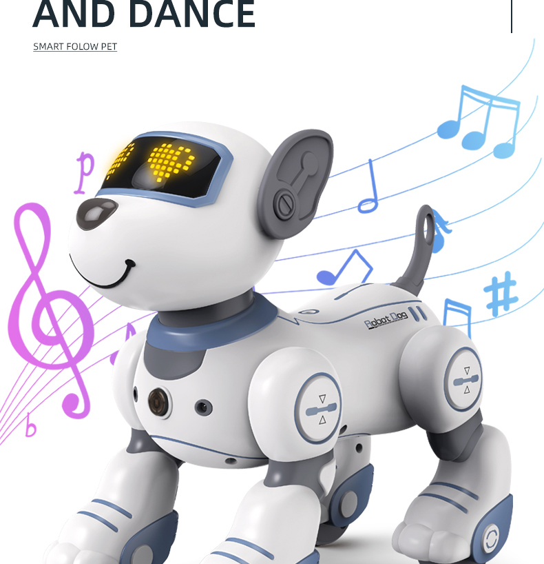 Funny RC Robot Electronic Dog Stunt Dog Voice Command Programmable Touch-sense Music Song Robot Dog for Children's Toys