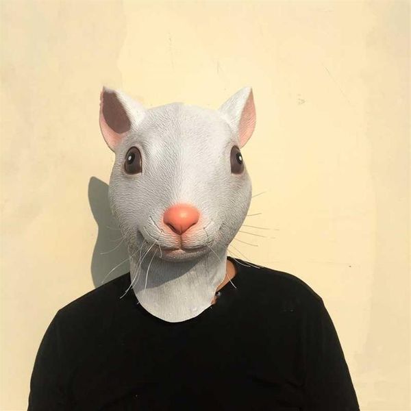 Drôle réaliste souris Rat Latex tête complète masque Halloween Costume fête Cosplay accessoire Donald mascarade DrUp adultes cadeau X0803300u